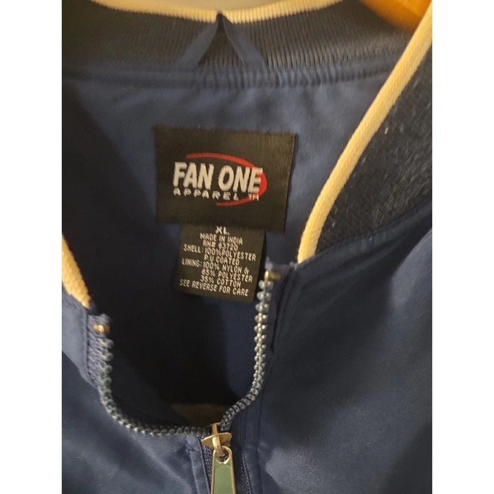 Fan One Apparel Jacket Mens XL 1/4 Zip Pullover Wind Shirt Jacket Navy Tar Heels